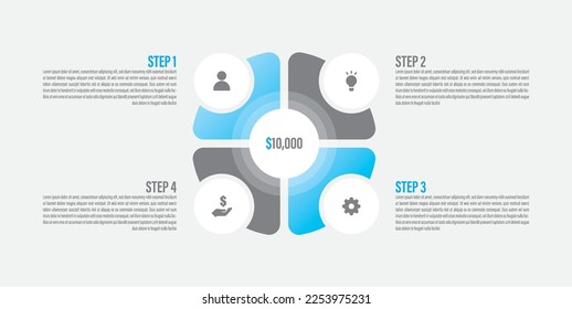circle element for infographic. Template for diagram, graph, presentation and chart. concept with 4 options, parts, steps or processes.