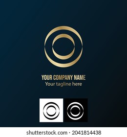 circle element logo golden gradient color 

