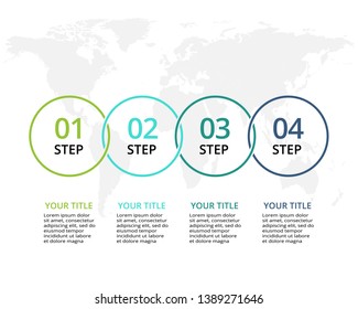 Circle elements of graph, diagram with 4 steps, options, parts or processes. Template for infographic, presentation