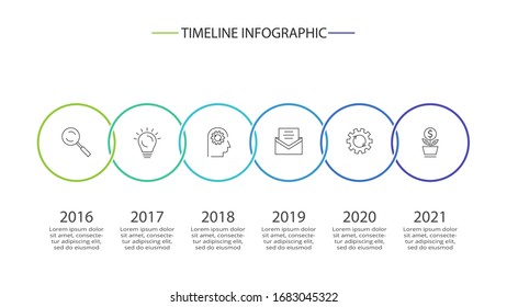 Circle elements of graph, diagram with 6 steps, options, parts or processes. Template for infographic, presentation.