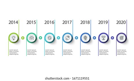 Circle elements of graph, diagram with 7 steps, options, parts or processes. Template for infographic, presentation.