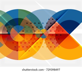 Circle elements on black background, vector geometric template design