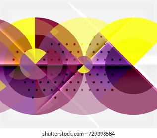 Circle elements on black background, vector geometric template design