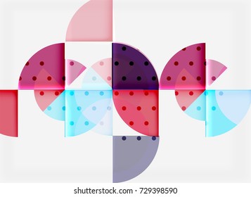 Circle elements on black background, vector geometric template design