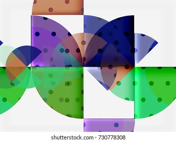 Circle elements on black background, vector geometric template design
