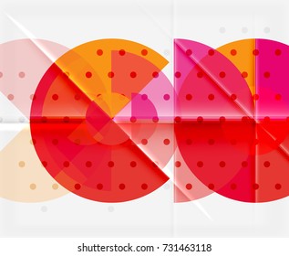 Circle elements on black background, vector geometric template design