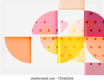 Circle elements on black background, vector geometric template design