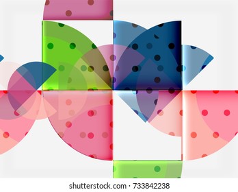Circle elements on black background, vector geometric template design