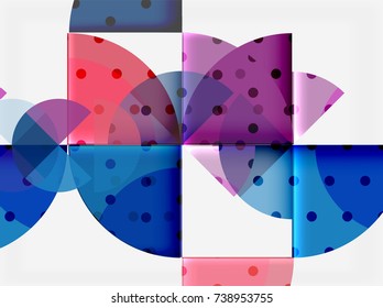 Circle elements on black background, vector geometric template design