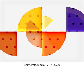 Circle elements on black background, vector geometric template design