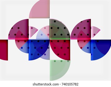 Circle elements on black background, vector geometric template design