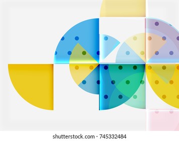 Circle elements on black background, vector geometric template design