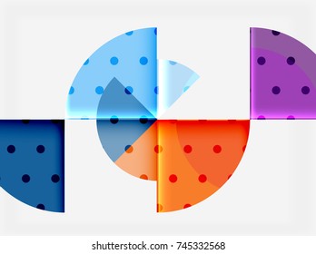 Elementos de círculo sobre fondo negro, diseño de plantilla geométrica vectorial