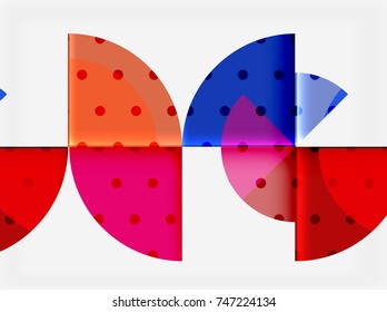 Circle elements on black background, vector geometric template design