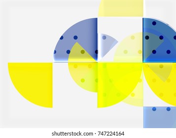 Circle elements on black background, vector geometric template design