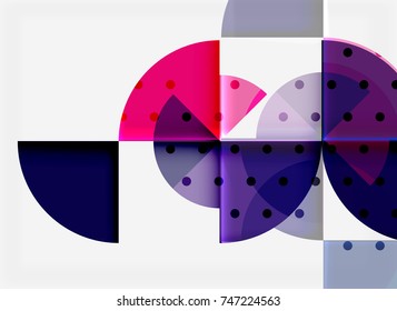 Circle elements on black background, vector geometric template design