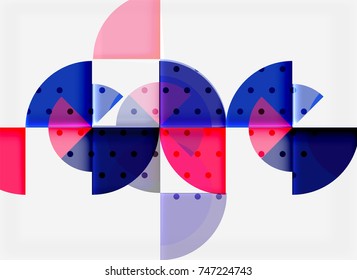 Circle elements on black background, vector geometric template design