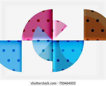 Circle elements on black background, vector geometric template design