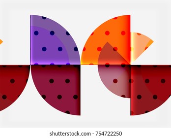 Circle elements on black background, vector geometric template design