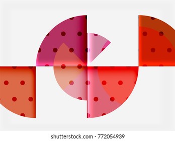 Circle elements on black background, vector geometric template design