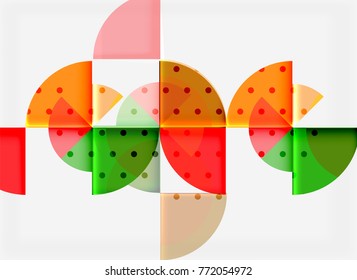 Circle elements on black background, vector geometric template design