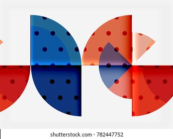 Circle elements on black background, vector geometric template design