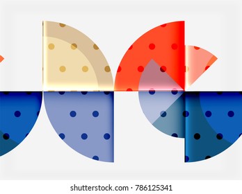 Circle elements on black background, vector geometric template design