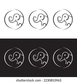Circle elephant animal logo design . icon logo .