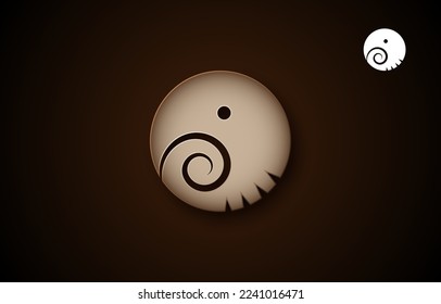 Circle elephant logo design template