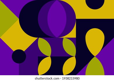 Circle And Ellipse Abstract Background With Moonlight Walk Color Theme. Great For Background, Template, Banner, Book Cover, Web Design, Wallpaper, Wall Decoration And Ornaments