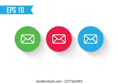 circle email button icon / message button for websites / applications