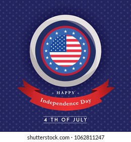 CIRCLE EMBLEM 4TH JULY INDEPENDENCE DAY USA