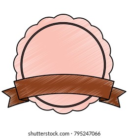 circle emblem with banner icon image 