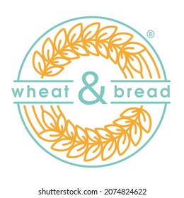 Emblema circular hecho de orejas de trigo en bucle. Ilustración grabada con vintage vectorial a mano. Para una cervecería de producción de cerveza o whisky, panadería o diseño de aceite.