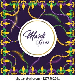 circle emblem with necklace decoration to merdi gras event