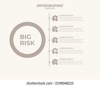 circle emboss infographic design with 5 steps for data visualization, diagram, annual report, web design, presentation. Vector business template