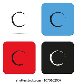 Circle with empty space for icon, logo, text flat vector illustration.