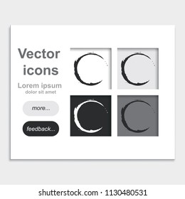 Circle with empty space for icon, logo, text placed on web page template flat vector illustration.