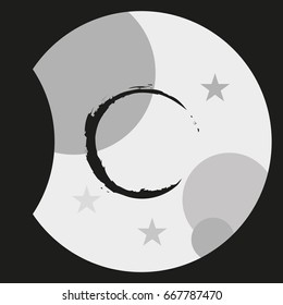 Circle with empty space for icons, logos, texts.