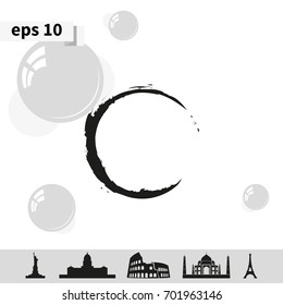Circle with empty space for icons, logos, texts.