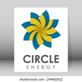 Circle energy rotation logo element design vector shape icon symbol business template company abstract round