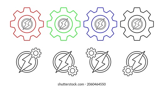 Circle, energy vector icon in gear set illustration for ui and ux, website or mobile application