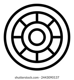 Circle entrance door mat icon outline vector. Homecoming threshold rug. Floor covering carpet