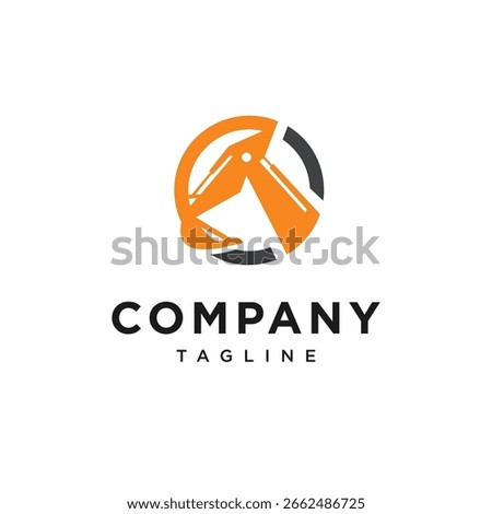 Circle Excavator Logo Icon Vector