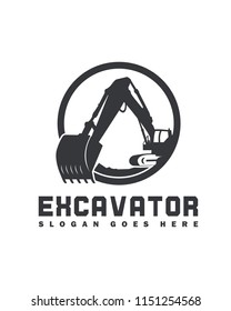 Circle excavator logo template
