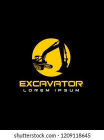 Circle excavator logo vector