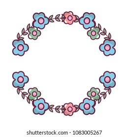circle exotic flowers plant style