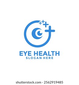 Circle Eye Health care clinic logo template. Vision care logo design vector illustration