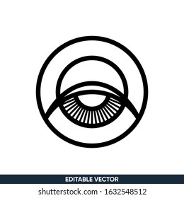 circle eye line art logo flat design