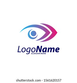 Circle Eye Logo Design Concept Vector. Eye logo Template. Icon Symbol. Illustration